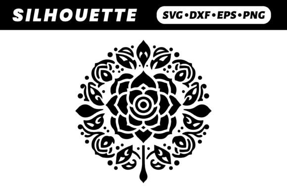 Black Floral Mandala White BG Top View Review