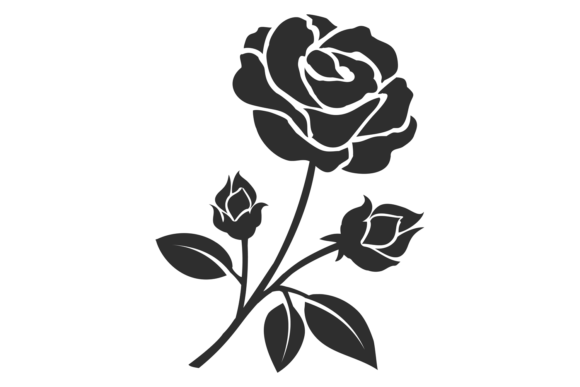 Blooming Rose Stylized Floral Motif Bot