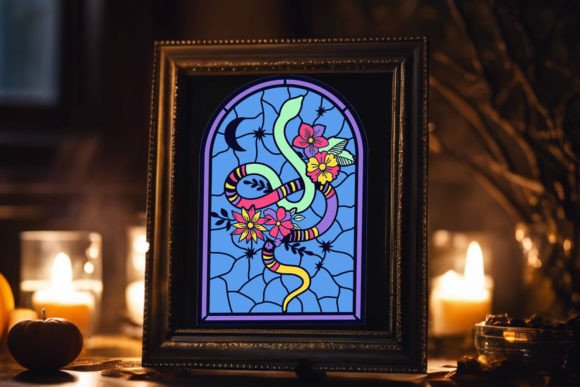 Floral Snake with Stars Stained Glass Review