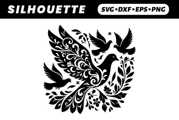 Ornate Doves Floral Design, Silhouette Review