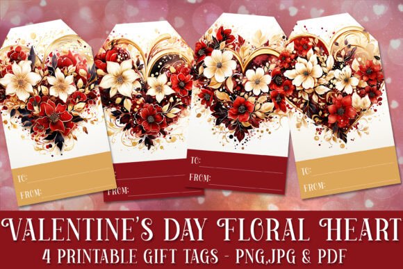Valentine s Day Floral Heart Gift Tags 1 Review